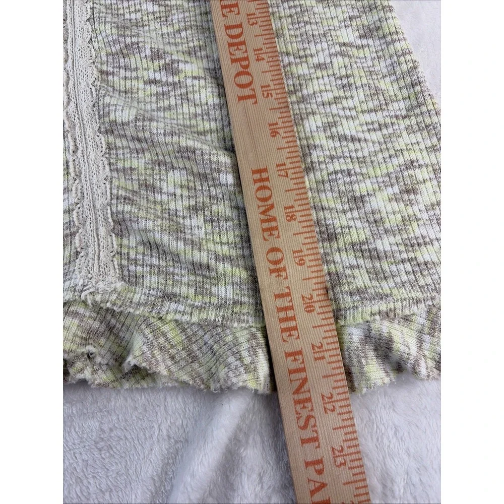 Ava James Variegated Knit Sweater Vest Sleeveless Top Lace Trim Med Soft Girl